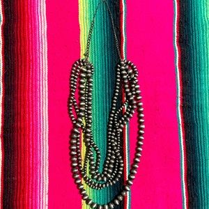 Layered Faux Navajo Pearl 5 strand necklace- WESTERN JEWERY